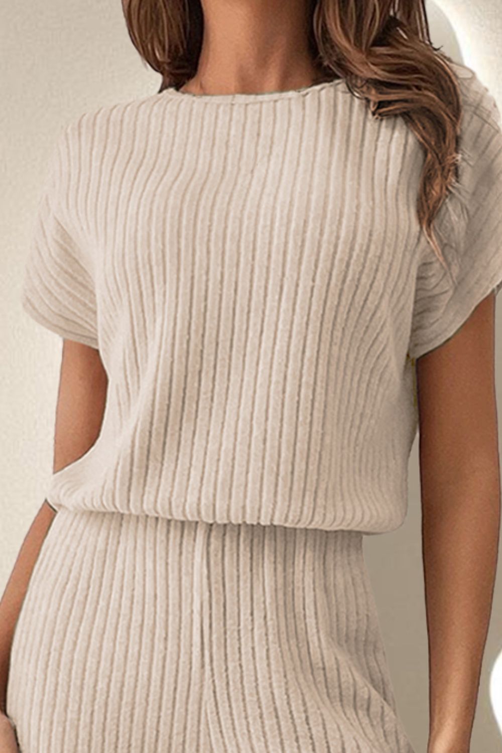 Round Neck Short Sleeve Jumpsuit | Effortless Style & Comfort