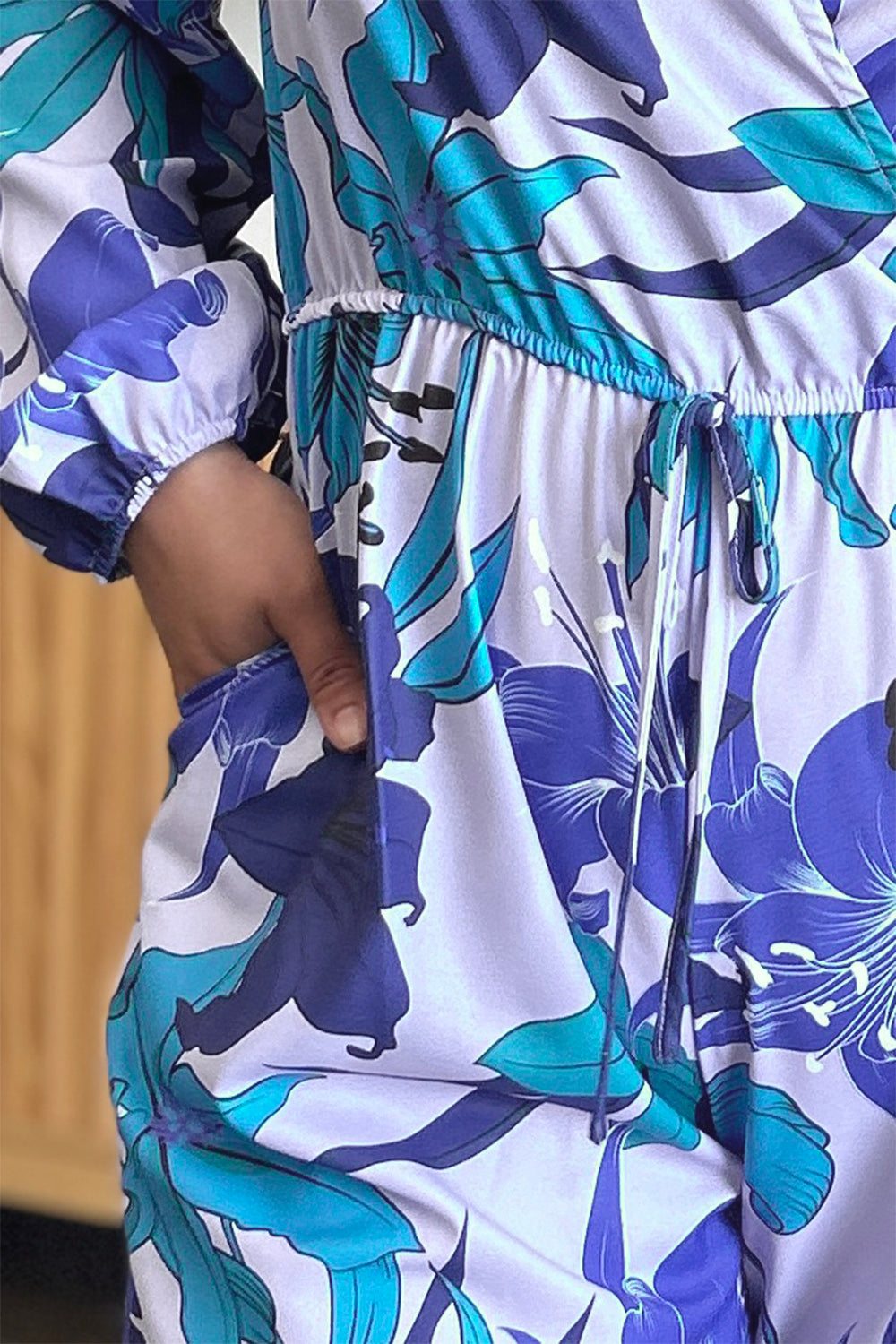 Double Take Full Size Floral Long Sleeve Romper with Pockets – Stylish & Comfortable