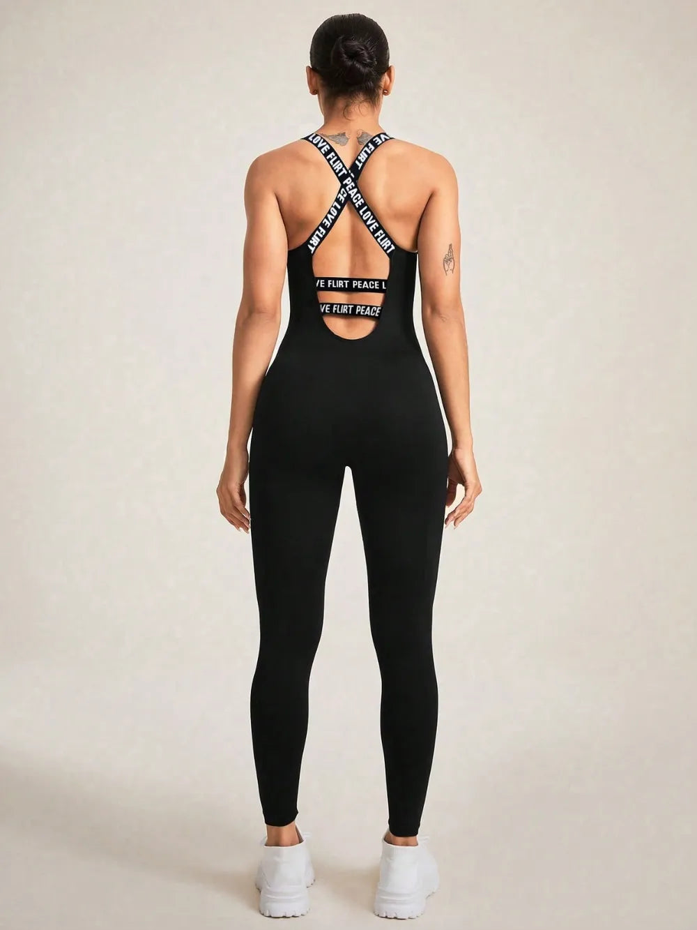 Crisscross Back Sleeveless Active Jumpsuit