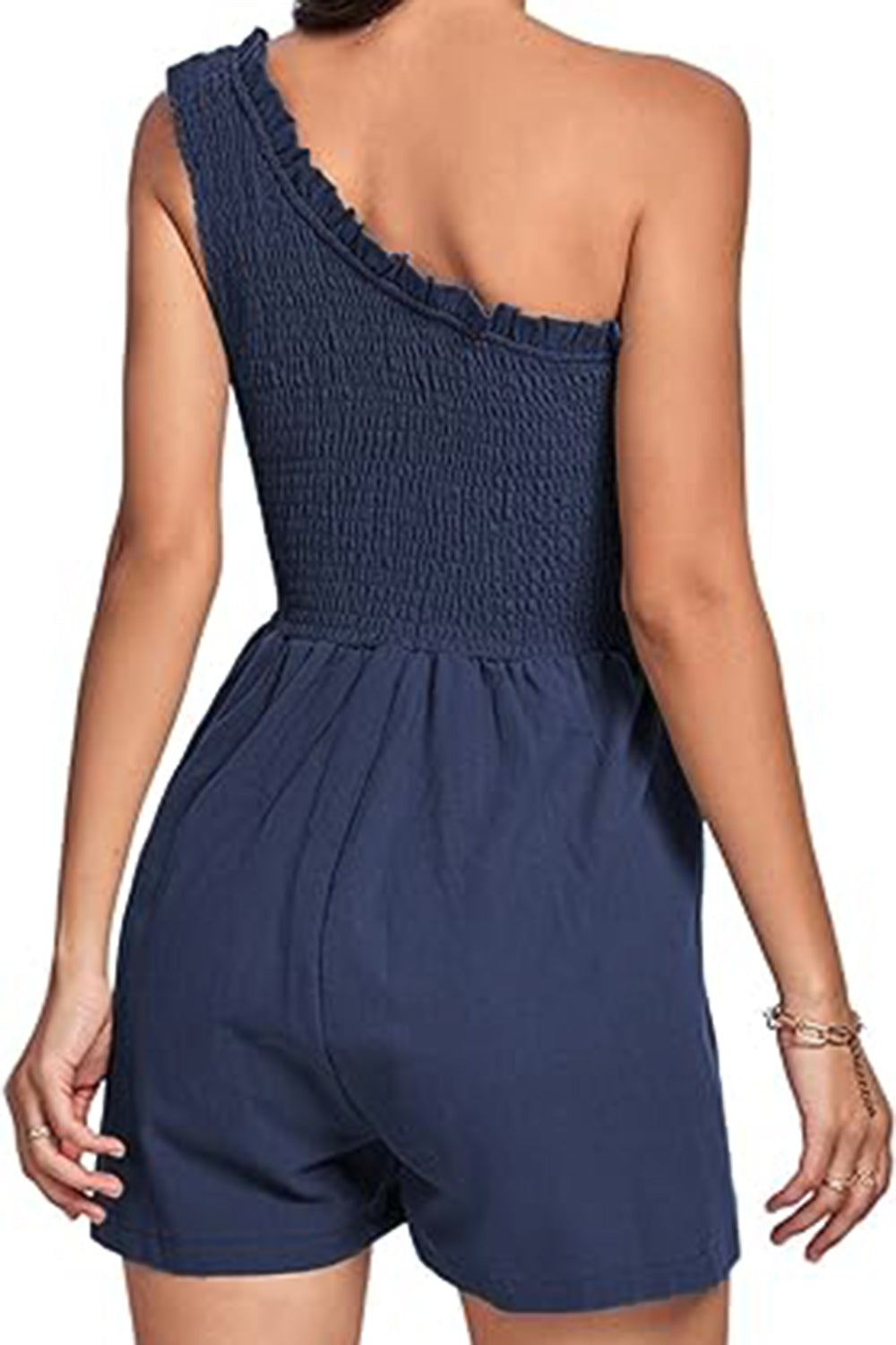 Smocked Single Shoulder Romper | Trendy & Flattering One-Piece