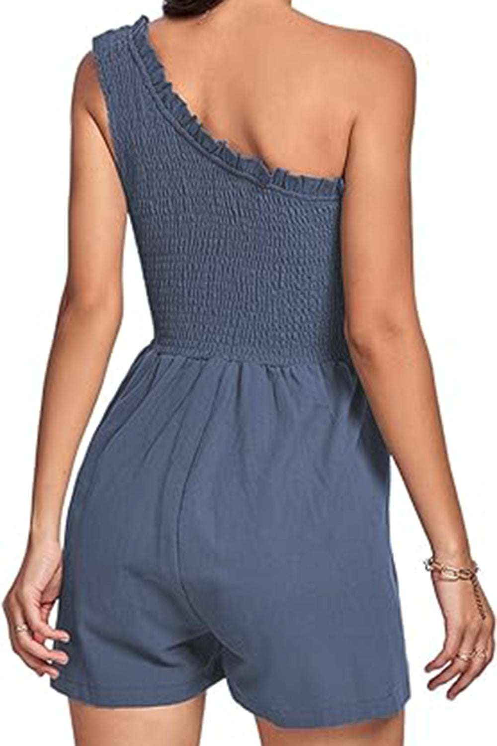 Smocked Single Shoulder Romper | Trendy & Flattering One-Piece